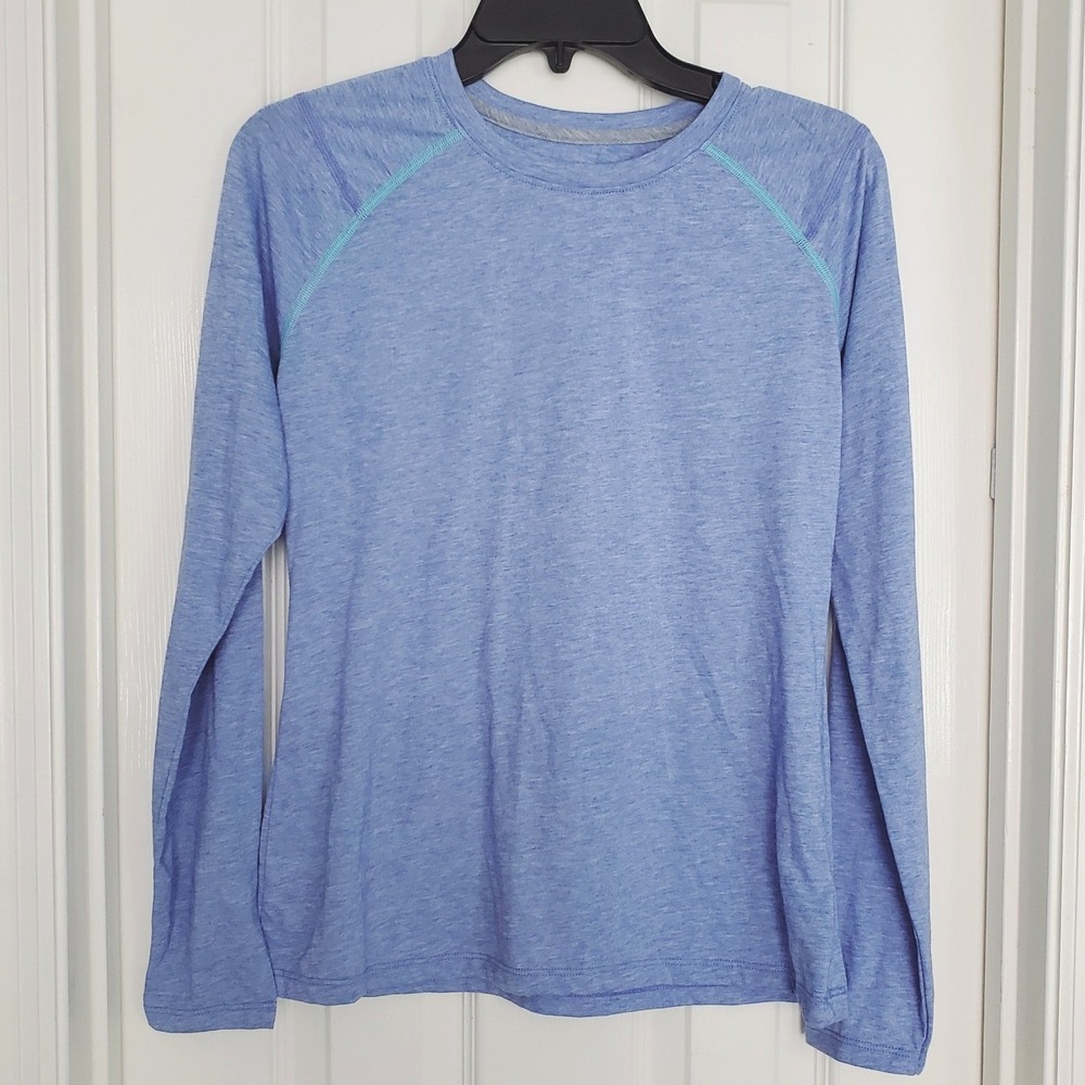Orvis Dricast Long Sleeve Active Tee Blue Raglan Contrast Stitch‎ Hiking Shirt S